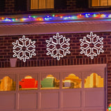 Fulg de Nea Luminos, Vivimall, 96 Led, cu Joc de Lumini, Transformator Inclus, 50x50 cm, Alb, Lumini Multicolore