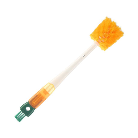 Perie 5 In 1 De Curatat Pahare, Cani, Sticle, Cu Maner Lung, Accesorii Pentru Spalarea Paielor Si Capacelor, Usor De Agatat, 36X7X7Cm, Portocaliu-Alb - vivimall.ro