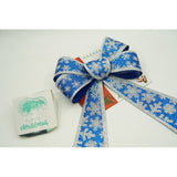 Funda pentru brad, Albastra, model de nea, cu margini argintii, 15 x 23 cm, PVC, Flippy - vivimall.ro