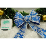 Funda pentru brad, Albastra, model de nea, cu margini argintii, 15 x 23 cm, PVC, Flippy - vivimall.ro