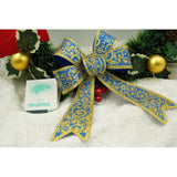 Funda pentru brad, Albastra, model spiralat, cu margini aurii, 15 x 23 cm, PVC, Flippy - vivimall.ro