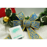 Funda pentru brad, Albastra, model spiralat, cu margini aurii, 15 x 23 cm, PVC, Flippy - vivimall.ro