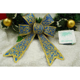 Funda pentru brad, Albastra, model spiralat, cu margini aurii, 15 x 23 cm, PVC, Flippy - vivimall.ro