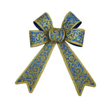 Funda pentru brad, Albastra, model spiralat, cu margini aurii, 15 x 23 cm, PVC, Flippy - vivimall.ro