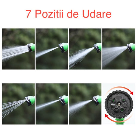 Furtun Portabil De Udare Pentru Gradina, Pentru Gradina Uz Casnic, Cu Duza De Udare, 7 Pozitii De Udare, Furtun 10 Metri Lungime - vivimall.ro