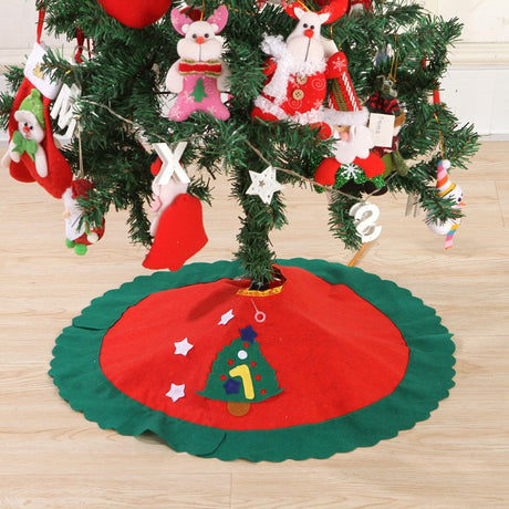 Covoras Pentru Bradul De Craciun Lana, Rosu/, 60 Cm - vivimall.ro