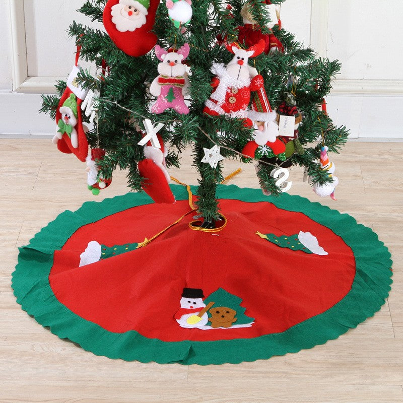 Covoras Pentru Bradul De Craciun Lana, Rosu/, 90 Cm - vivimall.ro