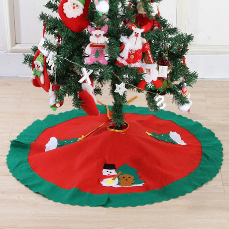 Covoras Pentru Bradul De Craciun Lana, Rosu/, 90 Cm - vivimall.ro