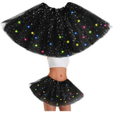 Fusta Led Pentru Copii, Tutu De Balet Pentru Fetite Cu Luminite E Incorporate, 30 Cm Lungime, Negru - vivimall.ro