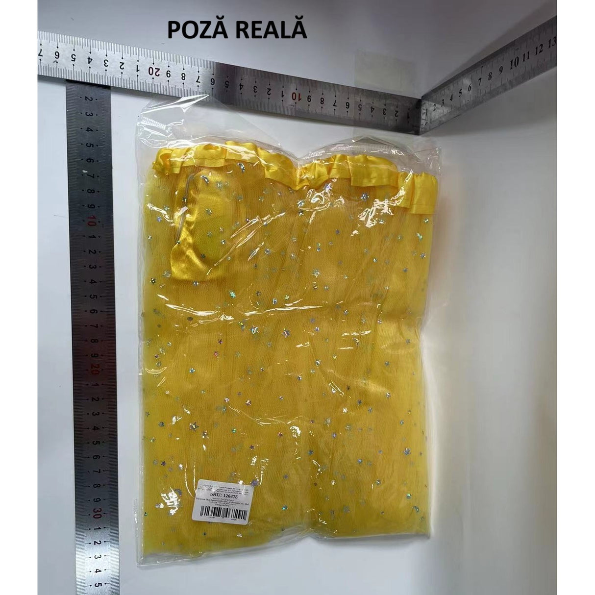 Fusta Led Pentru Copii, Tutu De Balet Pentru Fetite Cu Luminite E Incorporate, 30 Cm Lungime, Galben - vivimall.ro