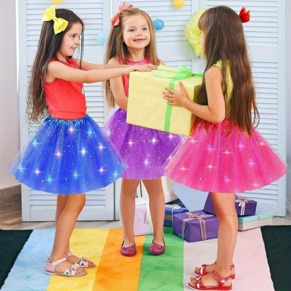 Fusta Led Pentru Copii, Tutu De Balet Pentru Fetite Cu Luminite E Incorporate, 30 Cm Lungime, Roz - vivimall.ro