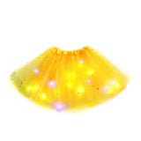 Fusta Led Pentru Copii, Tutu De Balet Pentru Fetite Cu Luminite E Incorporate, 30 Cm Lungime, Galben - vivimall.ro