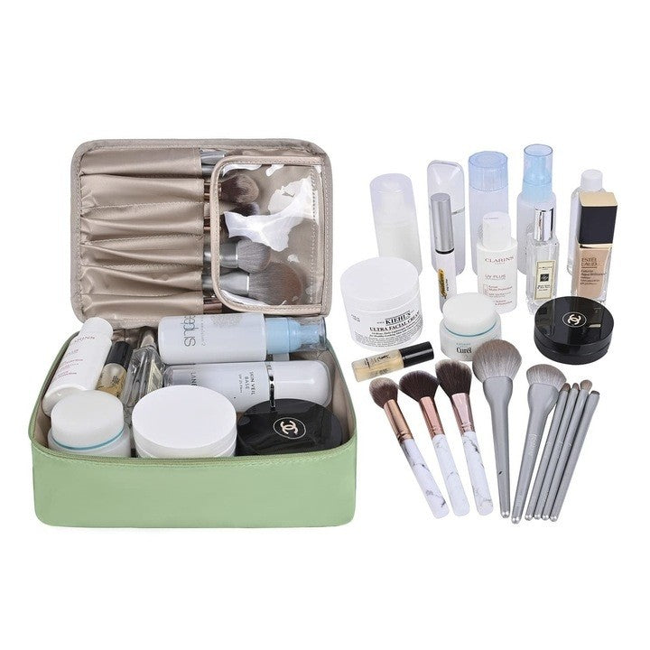 Geanta De Calatorie, Pentru Cosmetice Si Articole De Toaleta, Material Impermeabil, 2 In 1, Portfard Interior Detasabil