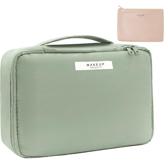 Geanta De Calatorie, Pentru Cosmetice Si Articole De Toaleta, Material Impermeabil, 2 In 1, Portfard Interior Detasabil