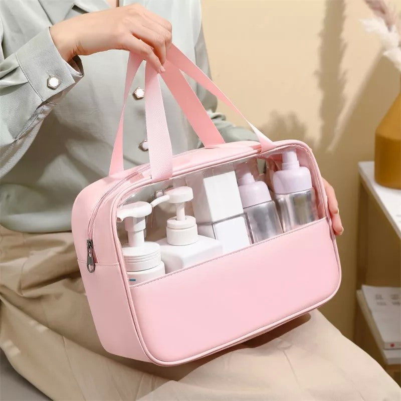 Geantă Cosmetice, Pentru Voiaj Sau Organizare, Material PVC Textil, Impermeabilă, Portabilă, 30 x 21 x 12 cm - vivimall.ro