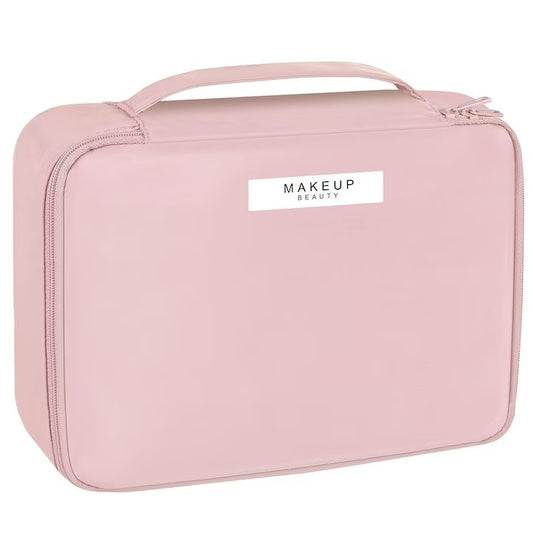 Geanta de Calatorie, Flippy, pentru Cosmetice si Articole de Toaleta, Material Impermeabil, 2 in 1, Portfard Interior Detasabil, 23 x 16 x 8 cm, Roz