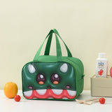 Geanta Frigorifica, Cu Desene Animat 3D, Portabila Pentru Copii, De Pranz, Din Panza Oxford, 27.5X18X20 Cm, Model Crocodil, Verde - vivimall.ro