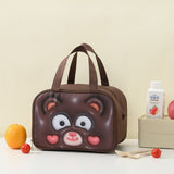 Geantă Frigorifică, Vivimall, cu Desene Animat 3D, Portabilă pentru Copii, de Prânz, din Pânză Oxford, 27.5x18x20 cm, Model Ursulet, Maro - vivimall.ro
