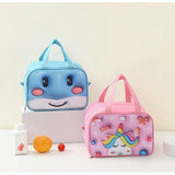 Geantă Frigorifică, Vivimall, cu Desene Animat 3D, Portabilă pentru Copii, de Prânz, din Pânză Oxford, 27.5x18x20 cm, Model Balena, Albastru - vivimall.ro