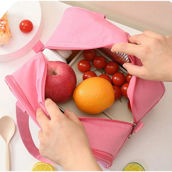 Geantă Frigorifică, Vivimall, cu Desene Animat 3D, Portabilă pentru Copii, de Prânz, din Pânză Oxford, 27.5x18x20 cm, Model Unicorn, Roz - vivimall.ro