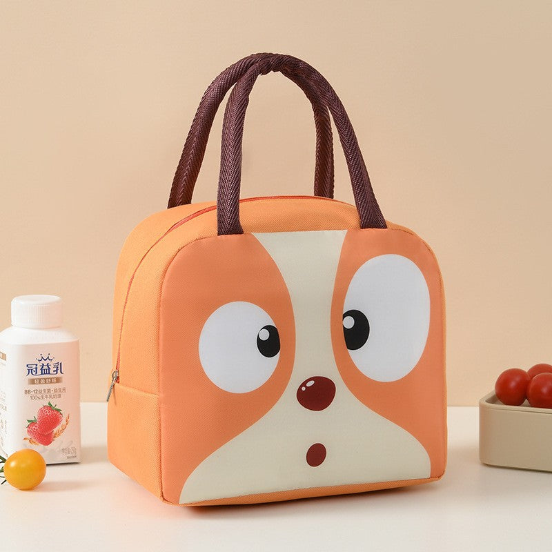 Geanta Frigorifica, Cu Desene Animat, Portabila Pentru Copii, De Pranz, Din Panza Oxford, 22X14X19 Cm, Model Catelus, Maro - vivimall.ro