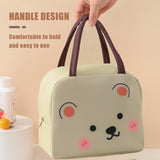 Geantă Frigorifică, Vivimall, cu Desene Animat, Portabilă pentru Copii, de Prânz, din Pânză Oxford, 22x14x19 cm, Model Ursulet, Bej - vivimall.ro