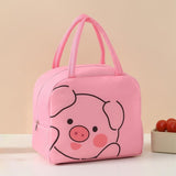 Geantă Frigorifică, Vivimall, cu Desene Animat, Portabilă pentru Copii, de Prânz, din Pânză Oxford, 22x14x19 cm, Model Purcelus, Roz - vivimall.ro