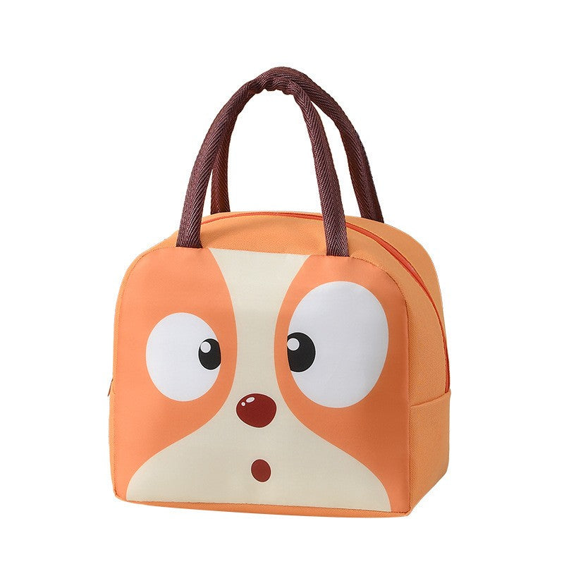 Geanta Frigorifica, Cu Desene Animat, Portabila Pentru Copii, De Pranz, Din Panza Oxford, 22X14X19 Cm, Model Catelus, Maro - vivimall.ro