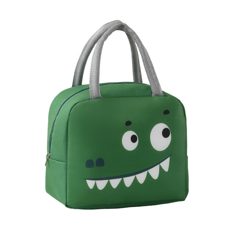 Geanta Frigorifica, Cu Desene Animat, Portabila Pentru Copii, De Pranz, Din Panza Oxford, 22X14X19 Cm, Model Crocodil, Verde - vivimall.ro