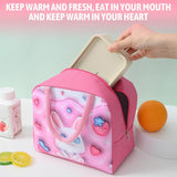 Geantă Frigorifică, Vivimall, cu Desene Animate 3D, Portabilă pentru Copii, de Prânz, din Pânză Oxford, 23x13x19 cm, Model Iepuras, Roz - vivimall.ro