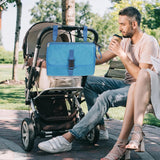 Geanta Multifunctionala, Vivimall, Tip Aleza de Schimbat Scutece, Impermeabila, din Panza Oxford, cu Buzunare, Usor de Agatat, 30 x 20 cm, Albastru