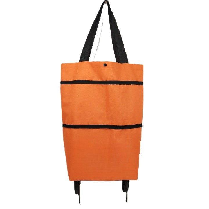 Geanta Pliabila, 2 In 1, Carucior Cu Roti, Pentru Cumparaturi, 19 L, Plastic, 39 X 46 X 12 Cm - vivimall.ro