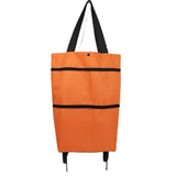 Geanta Pliabila, 2 In 1, Carucior Cu Roti, Pentru Cumparaturi, 19 L, Plastic, 39 X 46 X 12 Cm - vivimall.ro