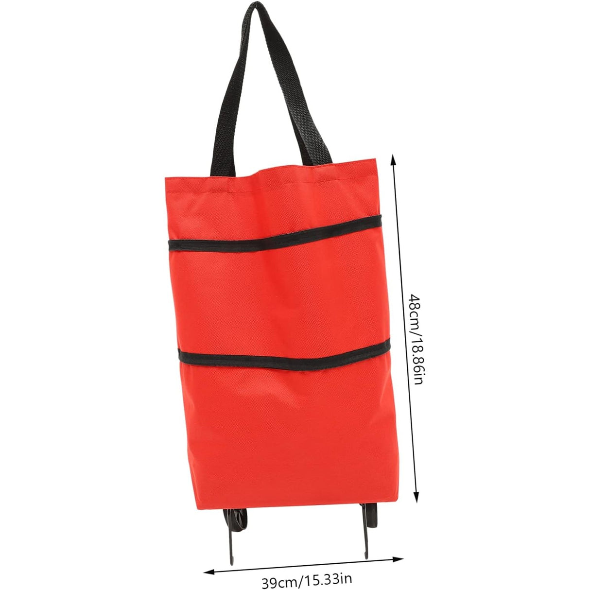Geanta Pliabila, 2 In 1, Carucior Cu Roti, Pentru Cumparaturi, 19 L, Plastic, 39 X 46 X 12 Cm - vivimall.ro