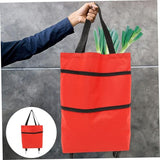 Geanta Pliabila, 2 In 1, Carucior Cu Roti, Pentru Cumparaturi, 19 L, Plastic, 39 X 46 X 12 Cm - vivimall.ro