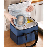Geanta Termica Pentru Pranz, Compartimente Telefon Si Tacamuri, Multifunctionala, Impermeabila, 24X18X21 Cm - vivimall.ro
