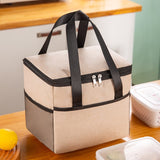 Geanta Termica Pentru Pranz, Compartimente Telefon Si Tacamuri, Multifunctionala, Impermeabila, 24X18X21 Cm - vivimall.ro
