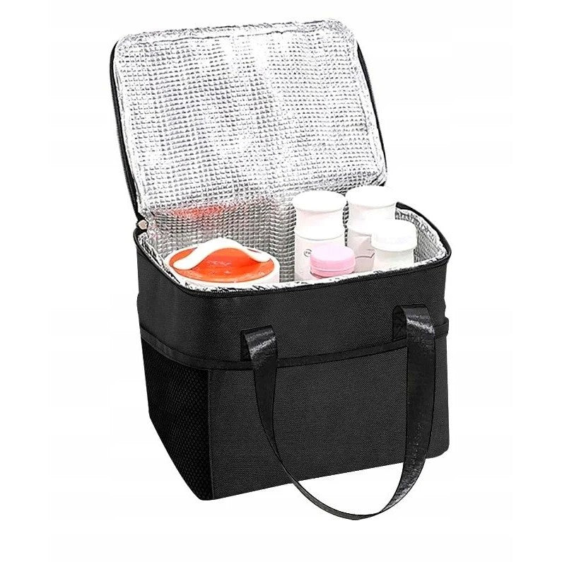 Geanta Termica Pentru Pranz, Compartimente Telefon Si Tacamuri, Multifunctionala, Impermeabila, 24X18X21 Cm - vivimall.ro