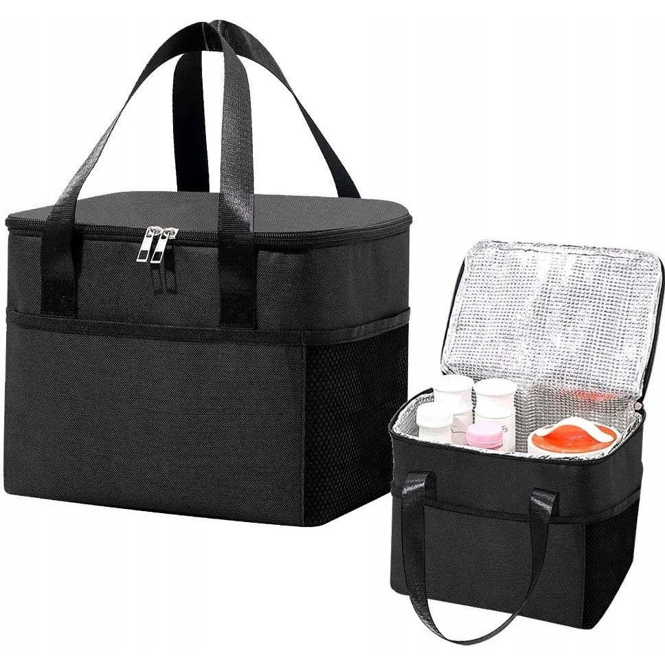 Geanta Termica Pentru Pranz, Compartimente Telefon Si Tacamuri, Multifunctionala, Impermeabila, 24X18X21 Cm - vivimall.ro