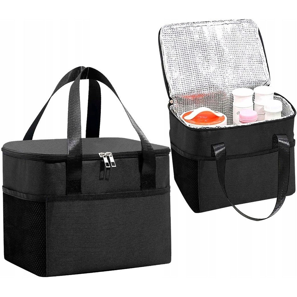 Geanta Termica Pentru Pranz, Compartimente Telefon Si Tacamuri, Multifunctionala, Impermeabila, 24X18X21 Cm - vivimall.ro