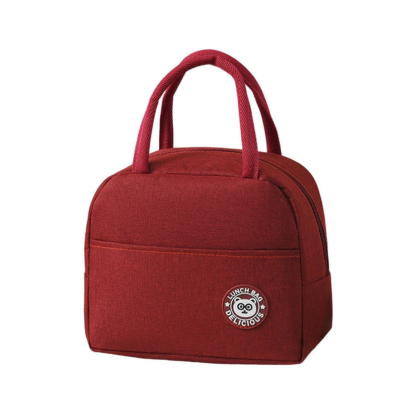 Geanta Termica Pentru Pranz Multifunctionala, Compartimentata, Impermeabila, Cu Manere, Buzunar Exterior, 22X14X19 Cm, Rosu - vivimall.ro