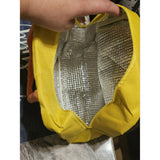 Geanta Termoizolanta pentru Copii, Vivimall, 23x13x19 cm, Model Imprimeu Dinozaur, din Folie de Aluminiu si Panza Oxford, Albastru/Galben - vivimall.ro