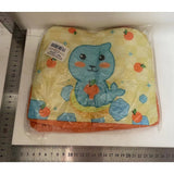 Geanta Termoizolanta pentru Copii, Vivimall, 23x13x19 cm, Model Imprimeu Foca, din Folie de Aluminiu si Panza Oxford, Galben/Portocaliu - vivimall.ro