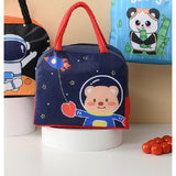 Geanta Termoizolanta Pentru Copii, 23X13X19 Cm, Model Imprimeu Ursulet Astronaut, Din Folie De Aluminiu Si Panza Oxford, Albastru/Rosu - vivimall.ro