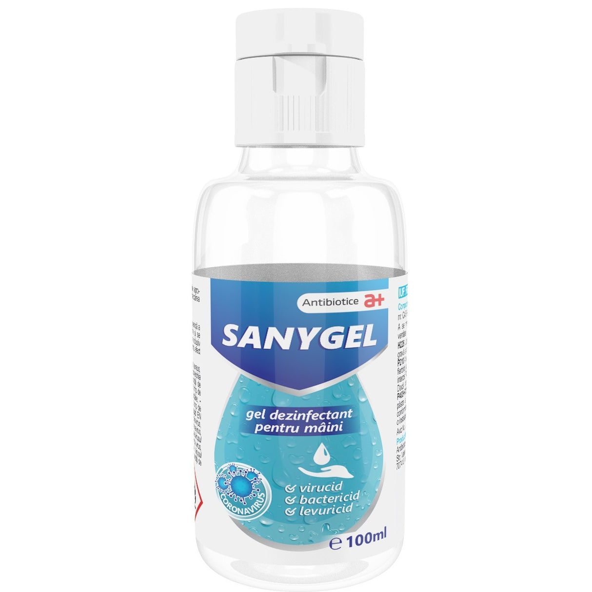 Gel dezinfectant pentru maini pe baza de etanol denaturat, Sanygel, 100 ml - vivimall.ro