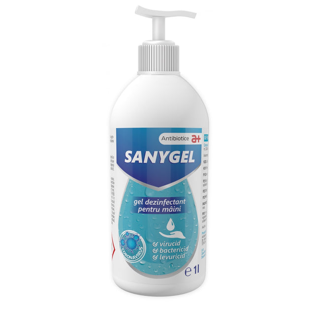 Gel dezinfectant pentru maini pe baza de etanol denaturat, Sanygel, 1000 ml - vivimall.ro