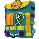 Ghiozdan Montessori, Pentru Copii 2-6 Ani, Fidget Pop, Cu Catarame Si Fermoare, Jucarii Senzoriale, Activitate De Invatare Prin Joc, 0.25 Kg
