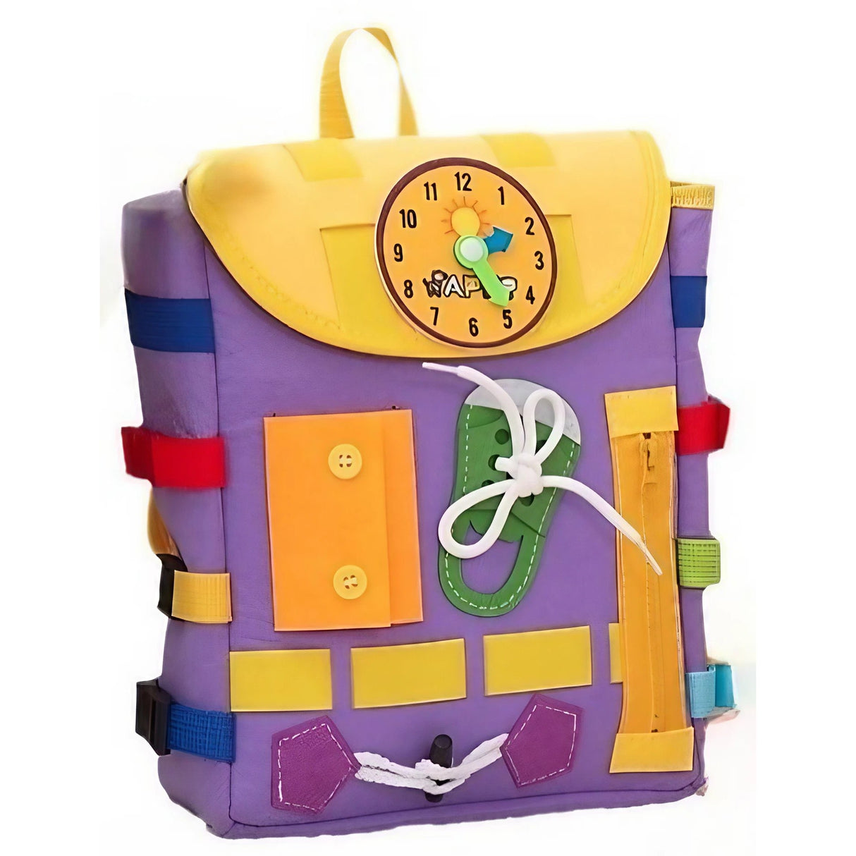 Ghiozdan Montessori, Pentru Copii 2-6 Ani, Fidget Pop, Cu Catarame Si Fermoare, Jucarii Senzoriale, Activitate De Invatare Prin Joc, 0.25 Kg