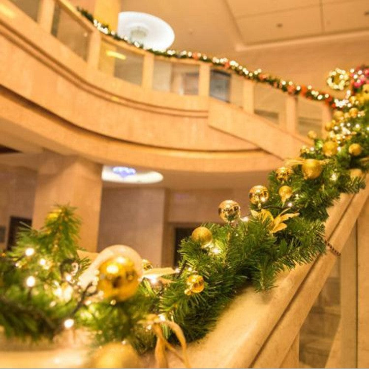 Ghirlanda Decorativa Craciun, 2,70 M, Globuri Si Funde Aurii