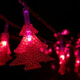 Ghirlandă luminoasă multicoloră cu brăduți din plastic, utilizare interior, decor Crăciun